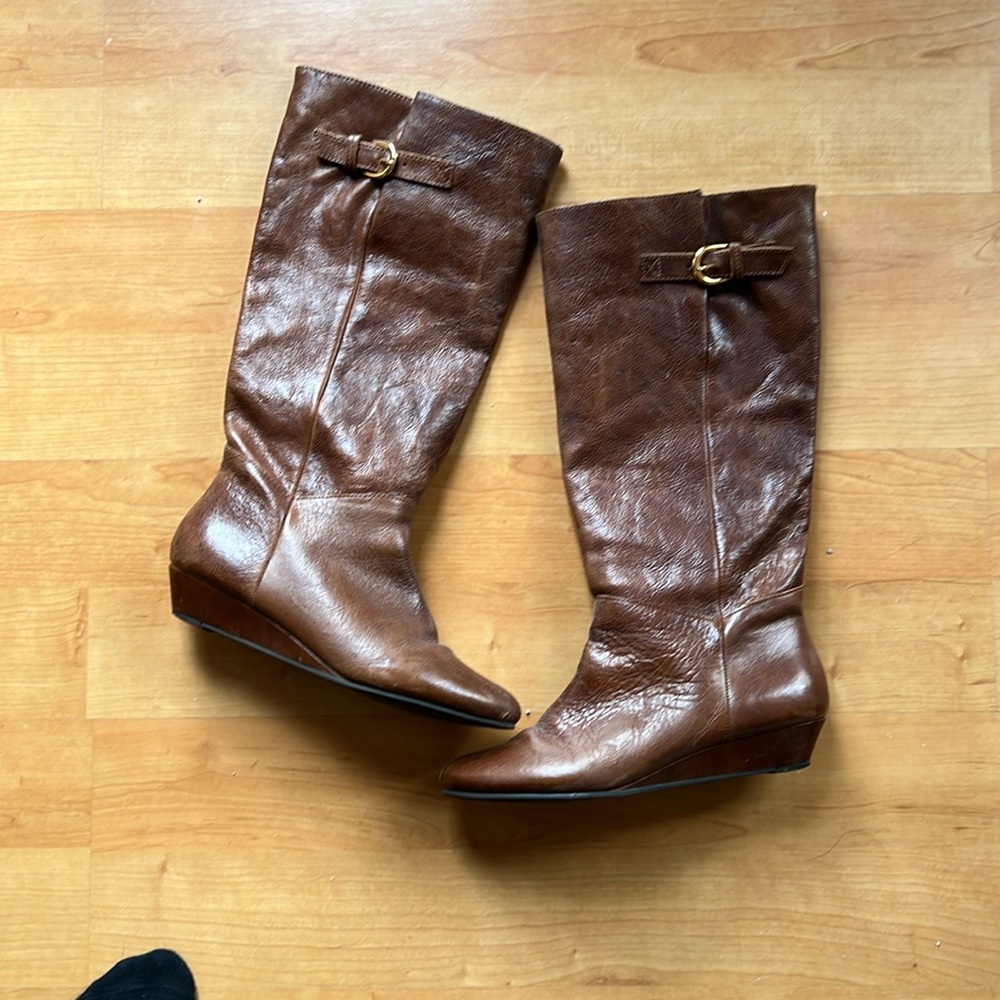 Steve Madden cognac knee-high boots